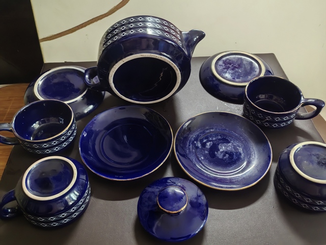 古玩陶瓷藍釉茶器真品鑒賞圖