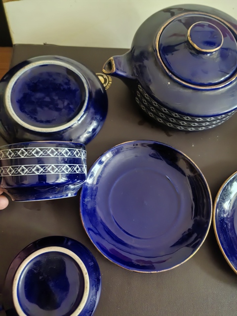 古玩陶瓷藍釉茶器真品鑒賞圖