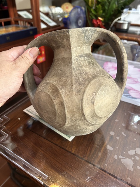古玩陶瓷戰(zhàn)漢藏羌羊頭罐真品鑒賞圖
