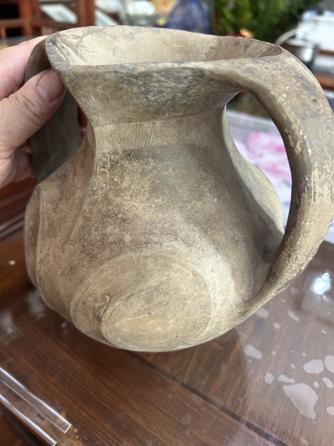 古玩陶瓷戰(zhàn)漢藏羌羊頭罐真品鑒賞圖