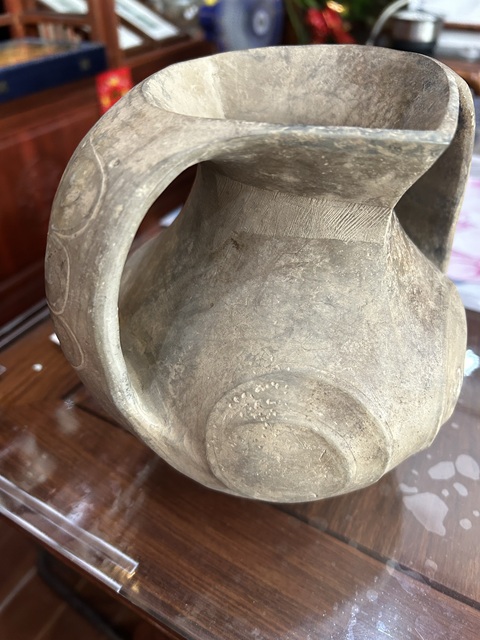 古玩陶瓷戰(zhàn)漢藏羌羊頭罐真品鑒賞圖