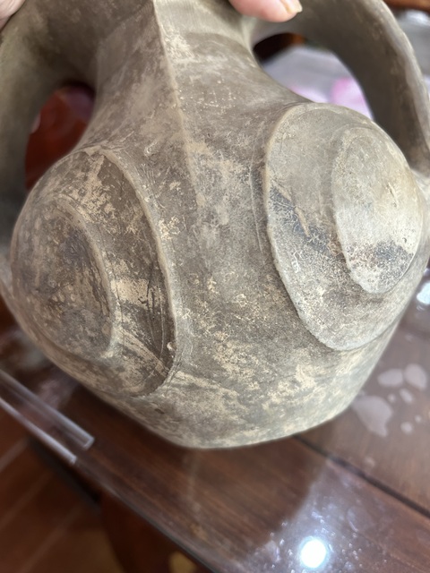 古玩陶瓷戰(zhàn)漢藏羌羊頭罐真品鑒賞圖