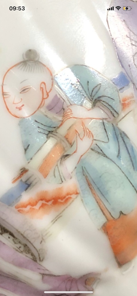 古玩陶瓷人物紋粉彩碗真品鑒賞圖