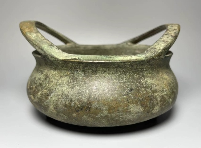 古玩銅器清代橋耳爐真品鑒賞圖