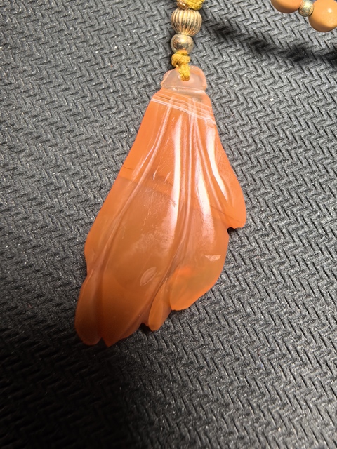 古玩玉器清代南紅蘭花簪子頭真品鑒賞圖