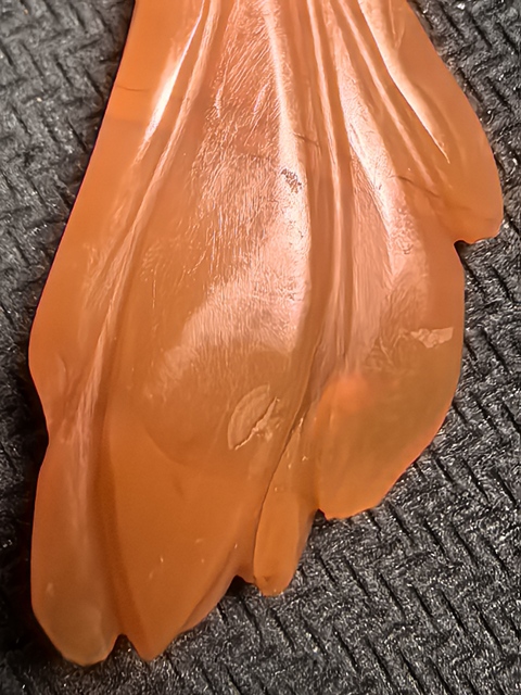 古玩玉器清代南紅蘭花簪子頭真品鑒賞圖