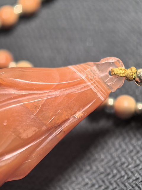 古玩玉器清代南紅蘭花簪子頭真品鑒賞圖