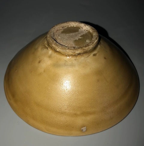 古玩陶瓷五代耀州窯墊燒青瓷盞真品鑒賞圖