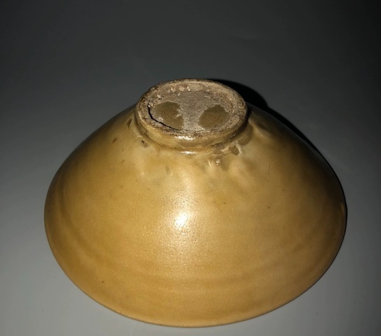 古玩陶瓷五代耀州窯墊燒青瓷盞真品鑒賞圖