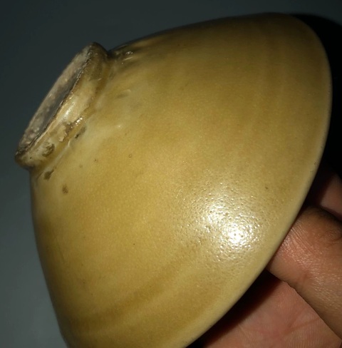 古玩陶瓷五代耀州窯墊燒青瓷盞真品鑒賞圖