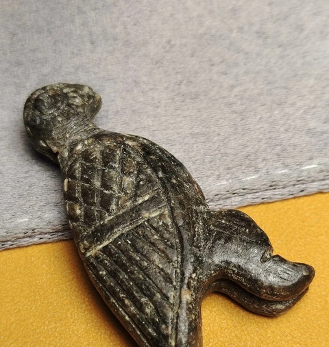 古玩玉器仿古做舊玉鳥型件真品鑒賞圖