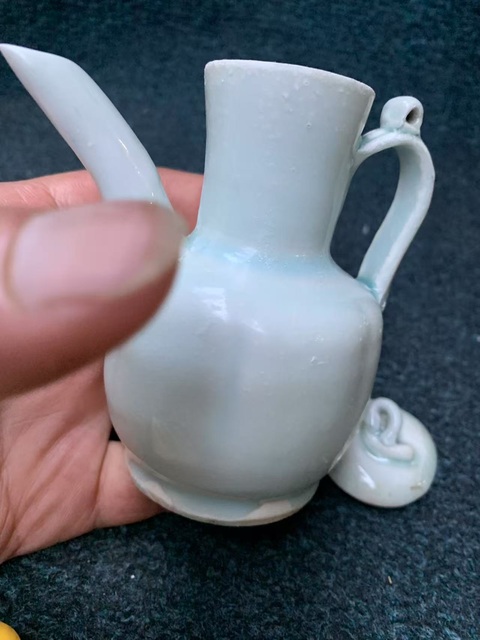 古玩陶瓷湖田影青釉執壺真品鑒賞圖