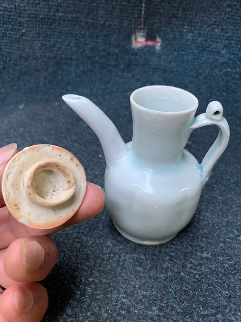 古玩陶瓷湖田影青釉執壺真品鑒賞圖