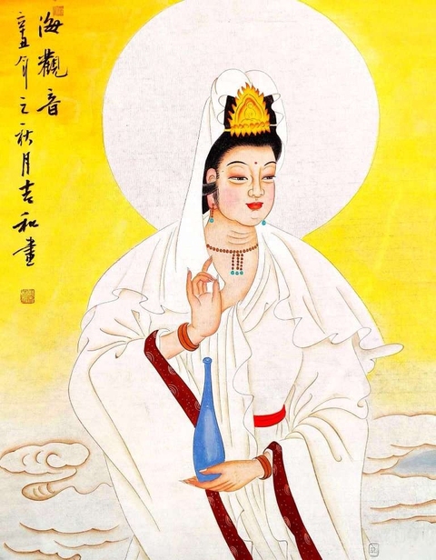 古玩字畫郝吉和觀音像拍賣，當前價格16000元