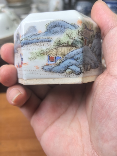 古玩陶瓷民國山水詩紋器真品鑒賞圖