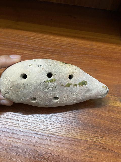 古玩陶瓷綠釉陶塤真品鑒賞圖