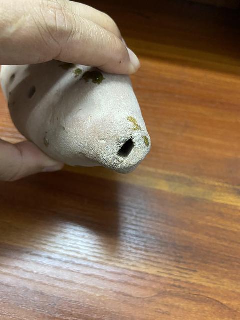 古玩陶瓷綠釉陶塤真品鑒賞圖