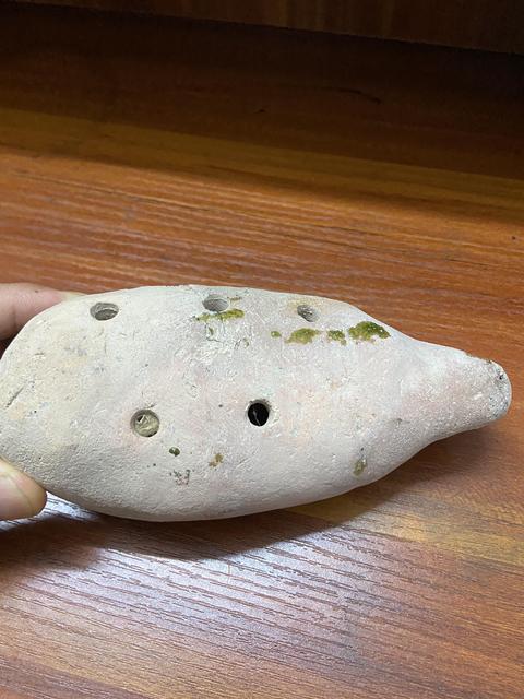 古玩陶瓷綠釉陶塤真品鑒賞圖