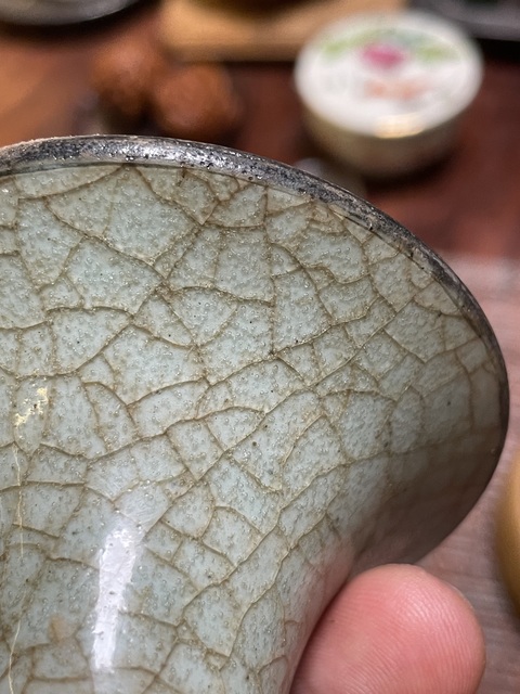 古玩陶瓷青釉花觚真品鑒賞圖