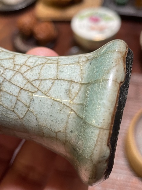 古玩陶瓷青釉花觚真品鑒賞圖