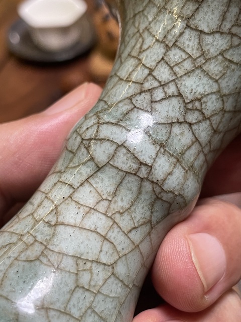 古玩陶瓷青釉花觚真品鑒賞圖