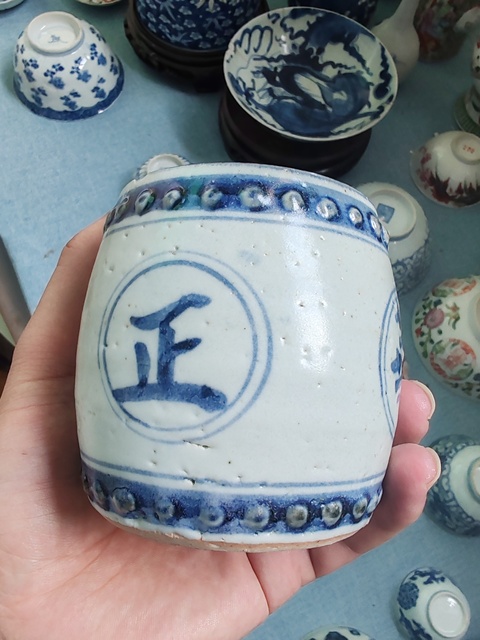 古玩陶瓷清中期青花提字紋燭臺拍賣,當(dāng)前價格760元