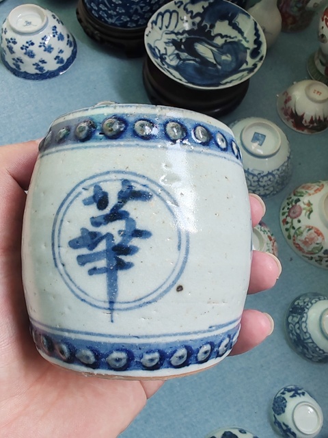 古玩陶瓷清中期青花提字紋燭臺拍賣,當(dāng)前價格760元