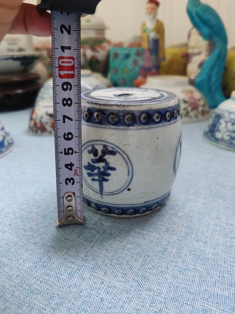 古玩陶瓷清中期青花提字紋燭臺拍賣,當(dāng)前價格760元