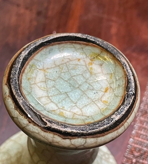 古玩陶瓷青釉花觚真品鑒賞圖