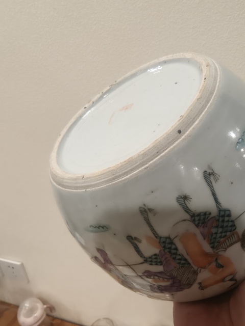 古玩陶瓷粉彩四系粥罐真品鑒賞圖