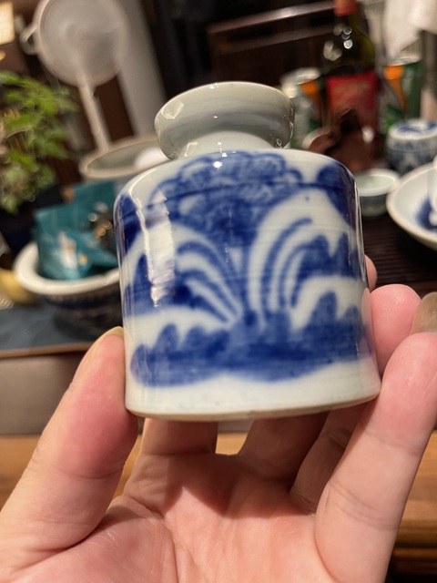 古玩陶瓷青花水盂真品鑒賞圖