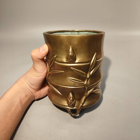 古玩銅器銅筆筒真品鑒賞圖