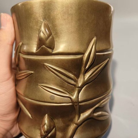 古玩銅器銅筆筒真品鑒賞圖