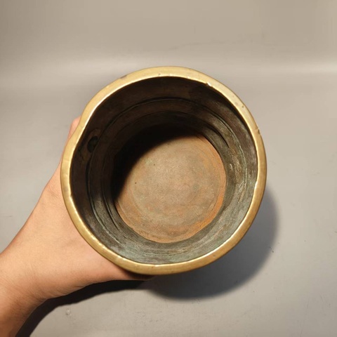 古玩銅器銅筆筒真品鑒賞圖