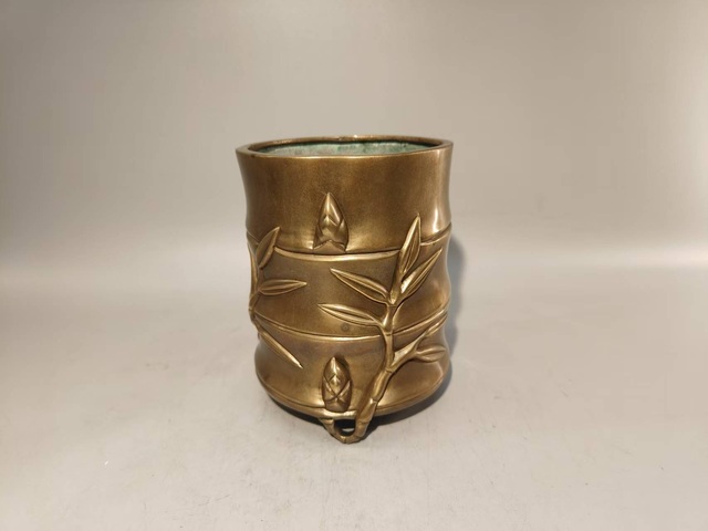 古玩銅器銅筆筒真品鑒賞圖