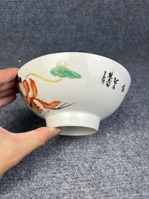 古玩陶瓷粉彩和合二仙碗真品鑒賞圖