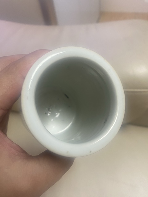 古玩陶瓷民國(guó)粉彩花鳥(niǎo)筆筒真品鑒賞圖
