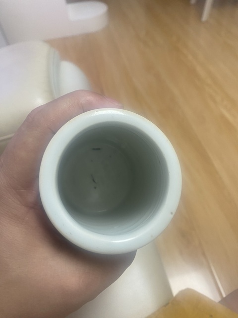 古玩陶瓷民國(guó)粉彩花鳥(niǎo)筆筒真品鑒賞圖