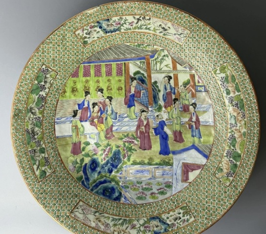古玩陶瓷廣彩盤真品鑒賞圖