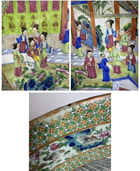 古玩陶瓷廣彩盤真品鑒賞圖