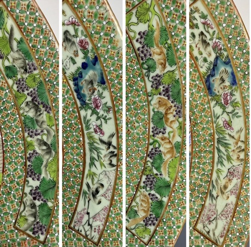 古玩陶瓷廣彩盤真品鑒賞圖