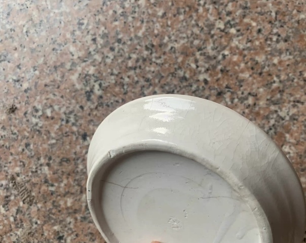 古玩陶瓷白釉折沿盤真品鑒賞圖