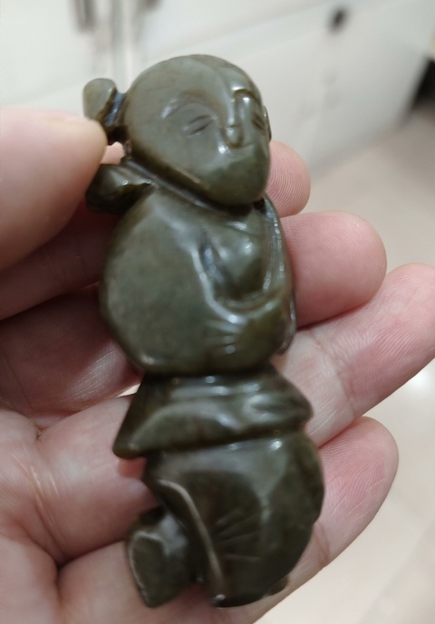 古玩玉器和田玉雕“童子”真品鑒賞圖
