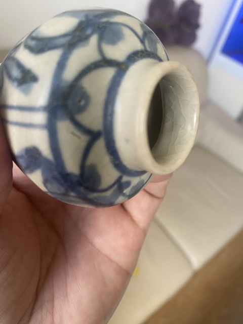 古玩陶瓷晚明青花小罐真品鑒賞圖