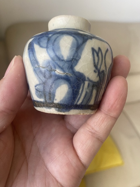 古玩陶瓷晚明青花小罐真品鑒賞圖