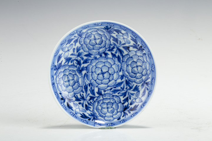 古玩陶瓷清康熙·青花纏枝團花紋杯碟一套拍賣,當前價格108元