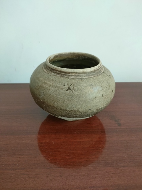 古玩陶瓷磁州窯茶葉末釉茶入真品鑒賞圖