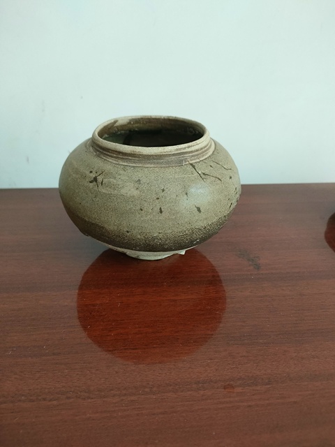 古玩陶瓷磁州窯茶葉末釉茶入真品鑒賞圖