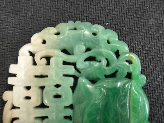古玩玉器翡翠雕“福壽雙喜佩”真品鑒賞圖