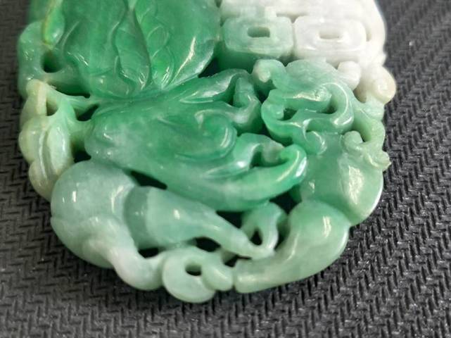 古玩玉器翡翠雕“福壽雙喜佩”真品鑒賞圖